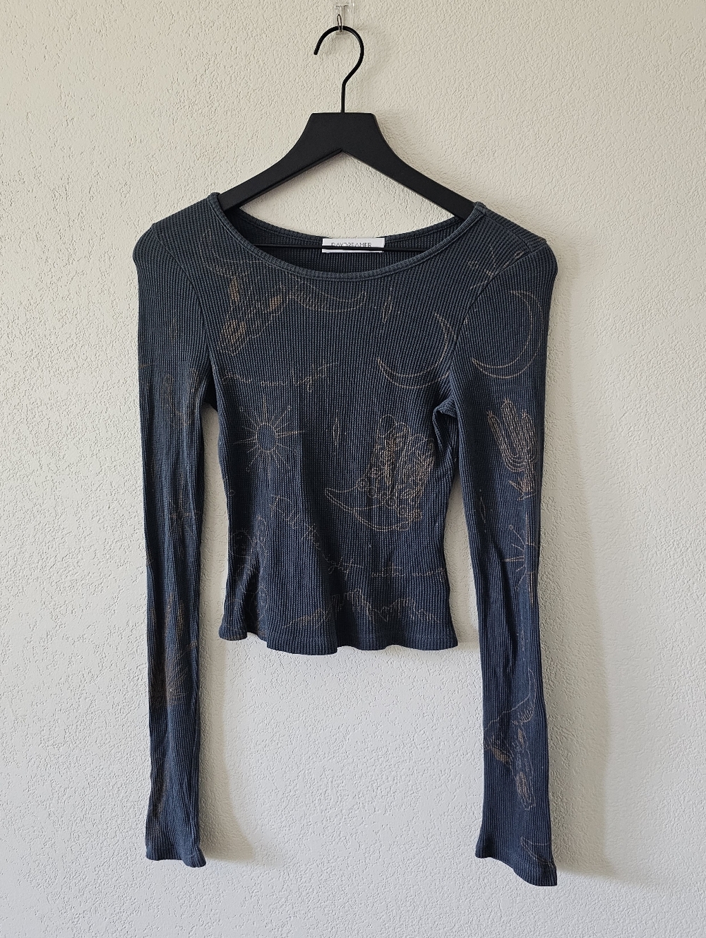 Daydreamer Long Sleeve Thermal with Tan Western Celestial Print